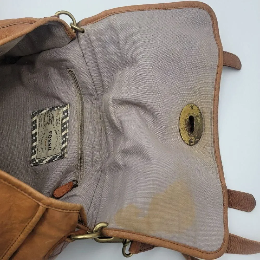 Fossil Beautiful Leather Vintage‎ Reissue Messenger Crossbody Satchel Bag ZB4617